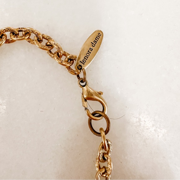 Lenora Dame Gold Rhinestone Floral Locket Necklace - Picture 4 of 8